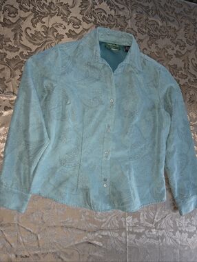 Lemon Grass Teal Paisley Fitted Button Down